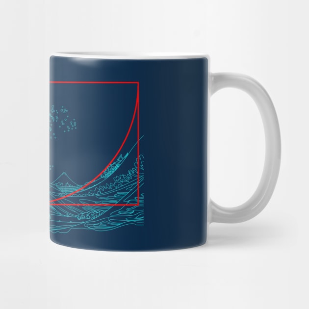 Fibonacci Sequence and Aqua Great Wave by Pixelchicken